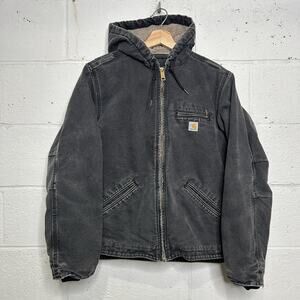 Y2K Carhartt Sherpa-Lined Hooded Detroit Jacket “Black”